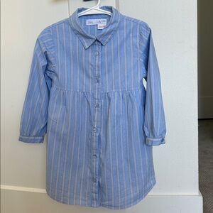 Zara Light Blue Striped Dress with buttons
